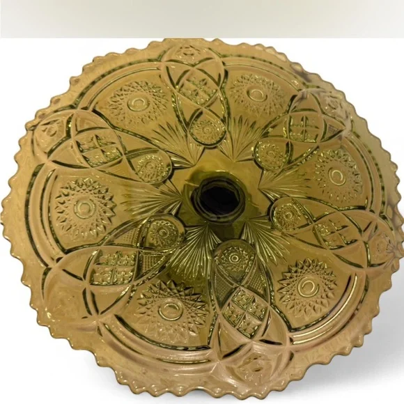 Vintage Green Glass Imperial Cake Plate